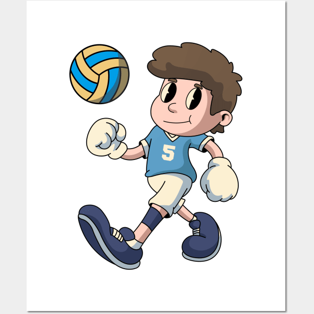 Cute Volley Boy Wall Art by milatees